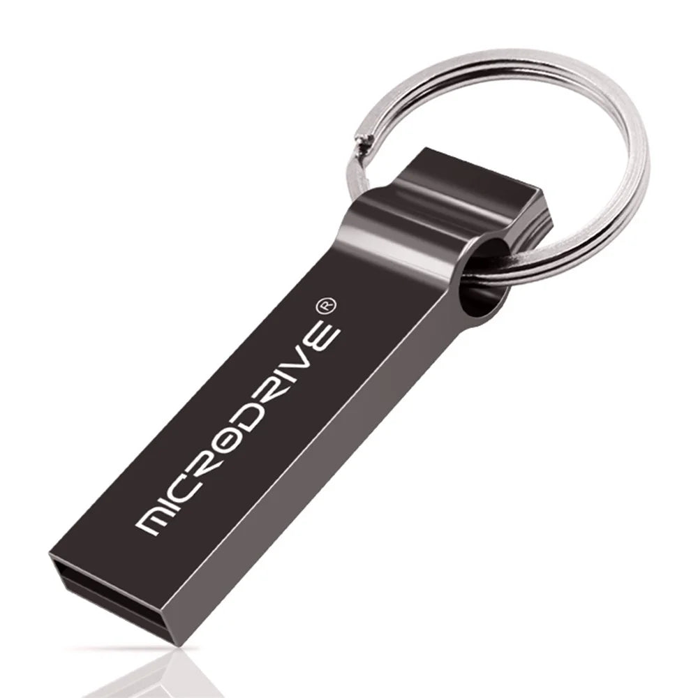 MICRODRIVE 64GB Metal USB 2.0 Flash Drive Thumb Drive for Laptop Computer - Black - 1