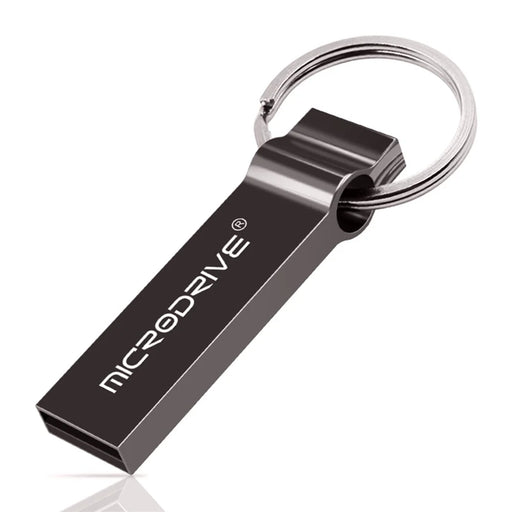 MICRODRIVE 64GB Metal USB 2.0 Flash Drive Thumb Drive for Laptop Computer - Black - 1