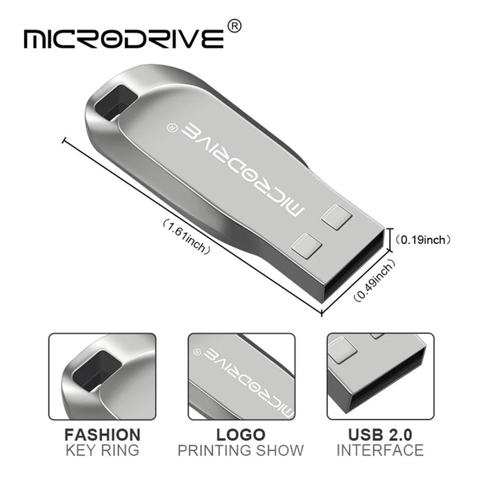 MICRODRIVE CZ50 32GB Waterproof USB 2.0 Flash Drive U Disk Data Thumb Stick - Silver - 4