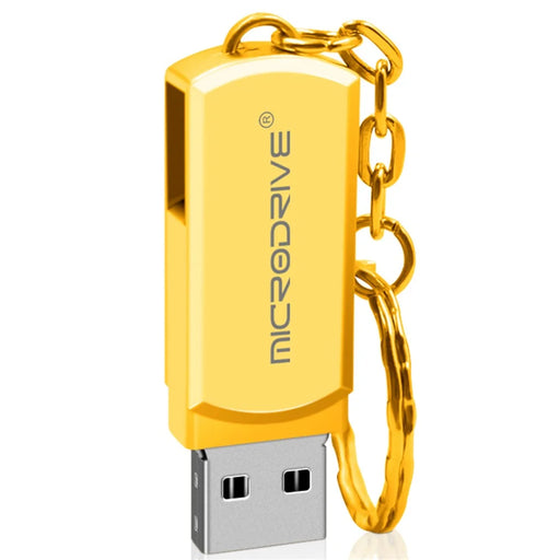 MICRODRIVE 128GB Key Ring Design USB 2.0 Flash Drive Computer Thumb Drive USB Stick - Gold - 1