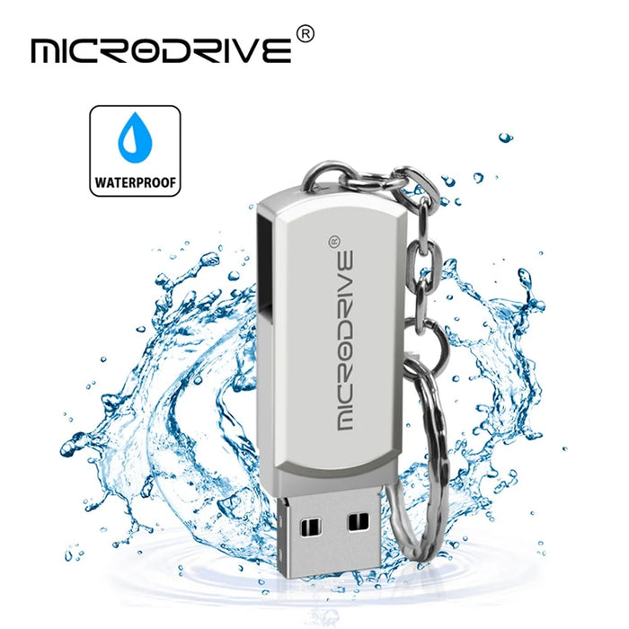 MICRODRIVE 4GB Data Storage Thumb Stick Key Ring Design USB 2.0 Flash Drive - Grey - 5