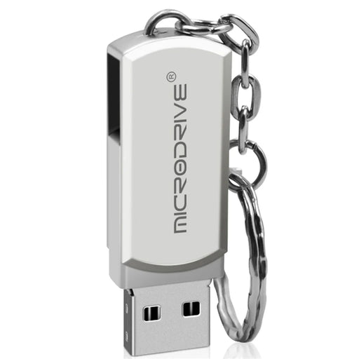 MICRODRIVE 64GB Compact Thumb Drive USB Stick Key Ring Design USB 2.0 Flash Drive - Grey - 1