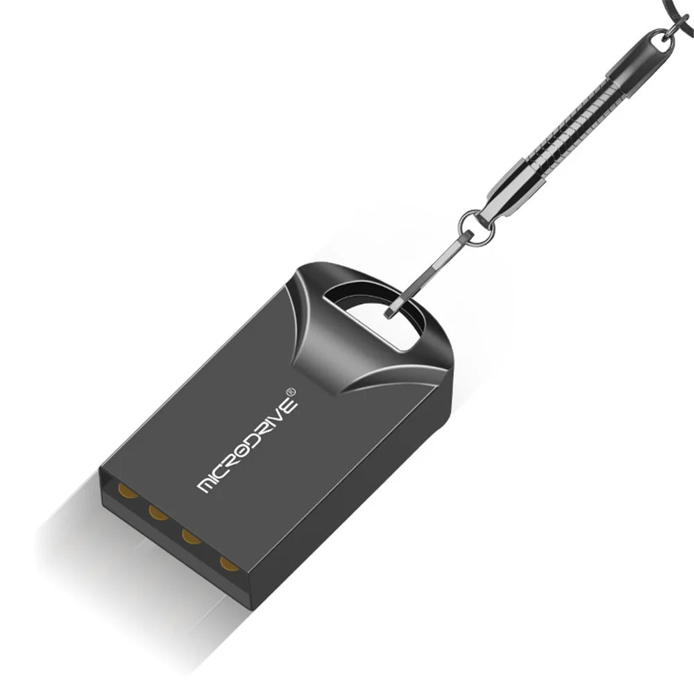 MICRODRIVE USB 2.0 Mini Metal Flash Drive 4GB Portable U-Disk - Black - 1