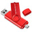 MICRODRIVE 64GB Rotating Metal Flash Drive OTG USB 2.0 / Type-C 2-in-1 USB Memory Stick - Red - 1
