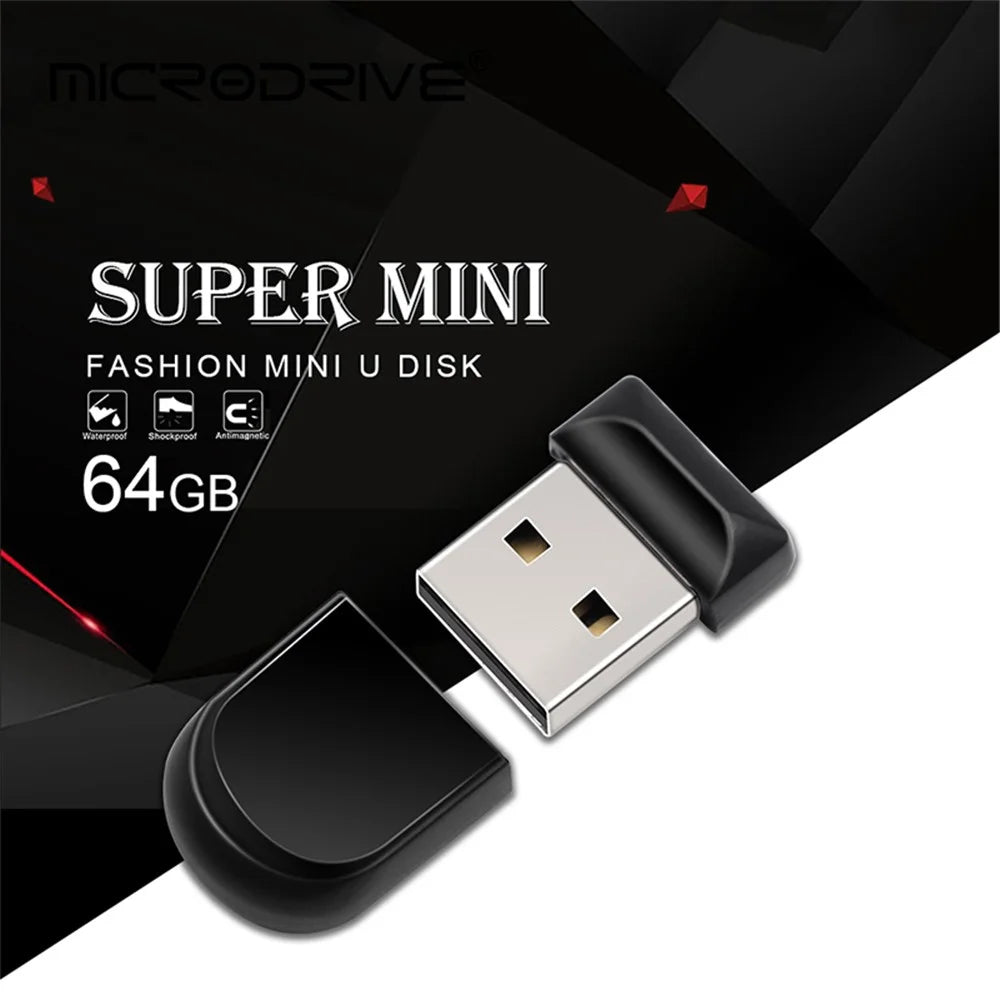 MICRODRIVE 64GB USB 2.0 Flash Drive Stylish Mini Computer Laptop U-disk with Lid - 7