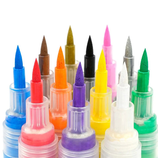 FLYSEA FS-3601 12Pcs / Box Acrylic Paint Marker Pens Soft Fine Tip Nail Art Pens for DIY Crafts - 2