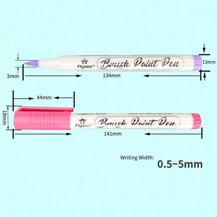 FLYSEA FS-2BR 24Pcs / Box Soft Tip Acrylic Markers Paint Pens Water-Based Pens for Glass Ceramic Paper - 7