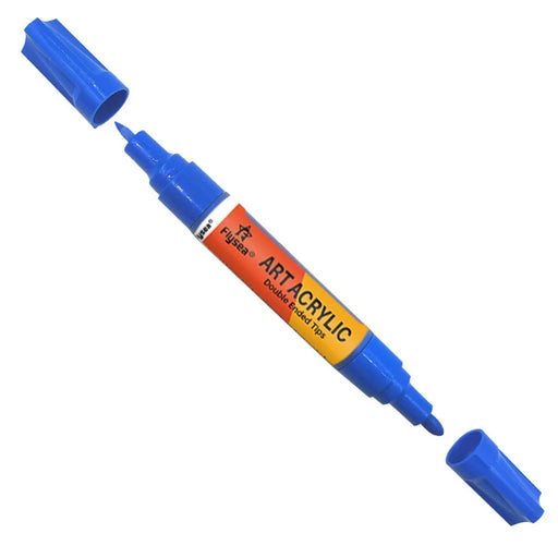FLYSEA FS-973 12Pcs / Box Acrylic Markers Paint Pens 3.0mm 0.7mm Dual Tips Water-Based Color Pens - Orange Packing - 2