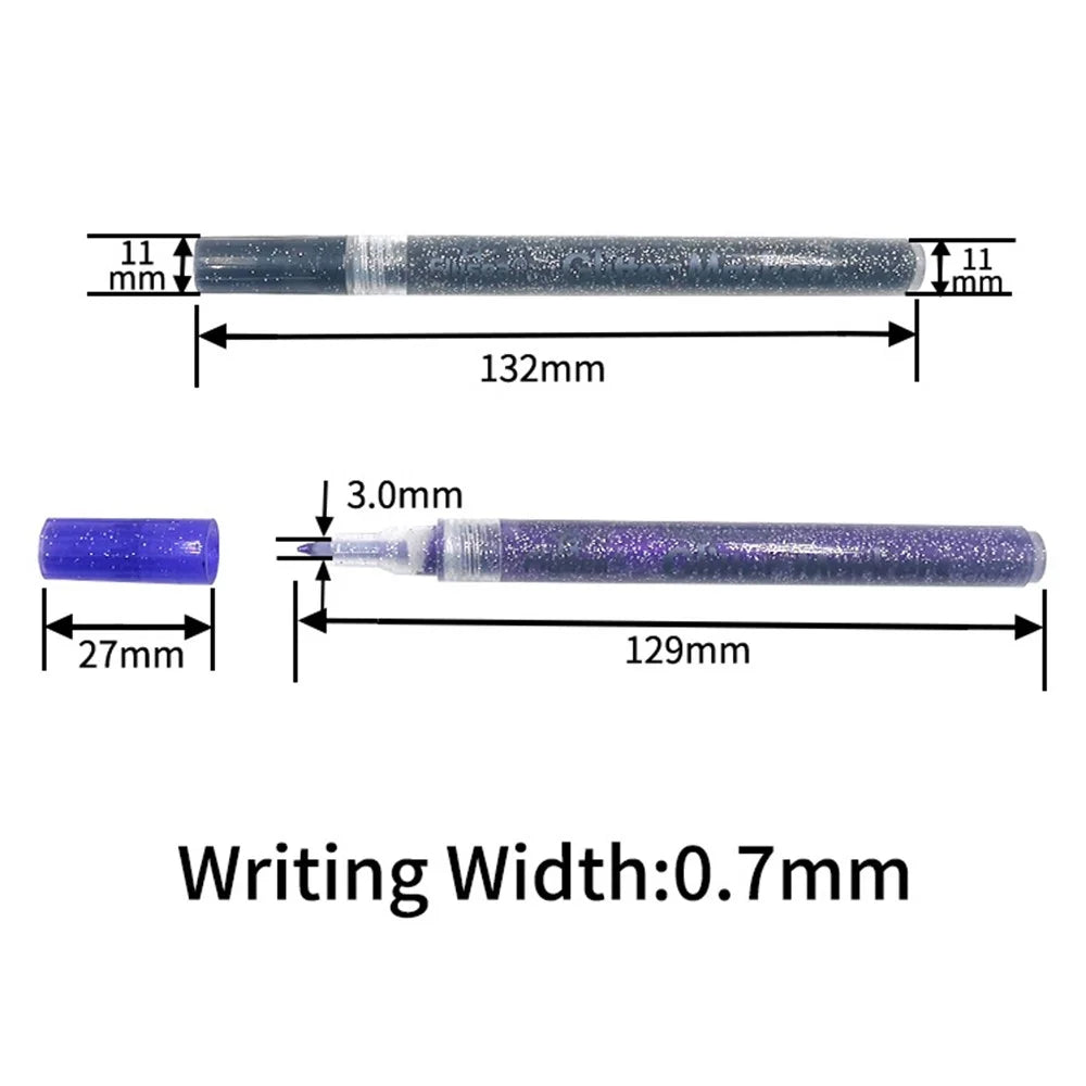 FLYSEA GM-30 12Pcs / Box Sparkling Glitter Markers Water-Based Acrylic Paint Pens Set DIY Craft - 7