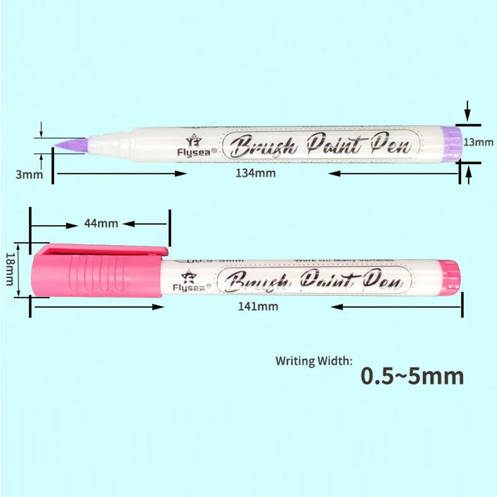 FLYSEA FS-2BR 12Pcs Acrylic Paint Pens Set 0.5-5mm Fine Tip Paint Markers for Graffiti - 6