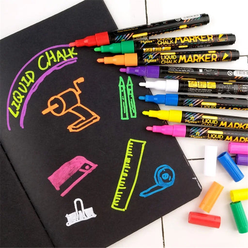 FLYSEA FS-63 8Pcs Paint Pens Set Liquid Chalk Markers Pens Fluorescent Pen 1mm Extra Fine Tip - 2