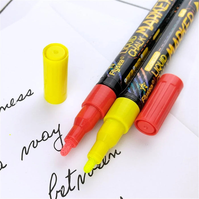 FLYSEA FS-63 8Pcs Paint Pens Set Liquid Chalk Markers Pens Fluorescent Pen 1mm Extra Fine Tip - 4