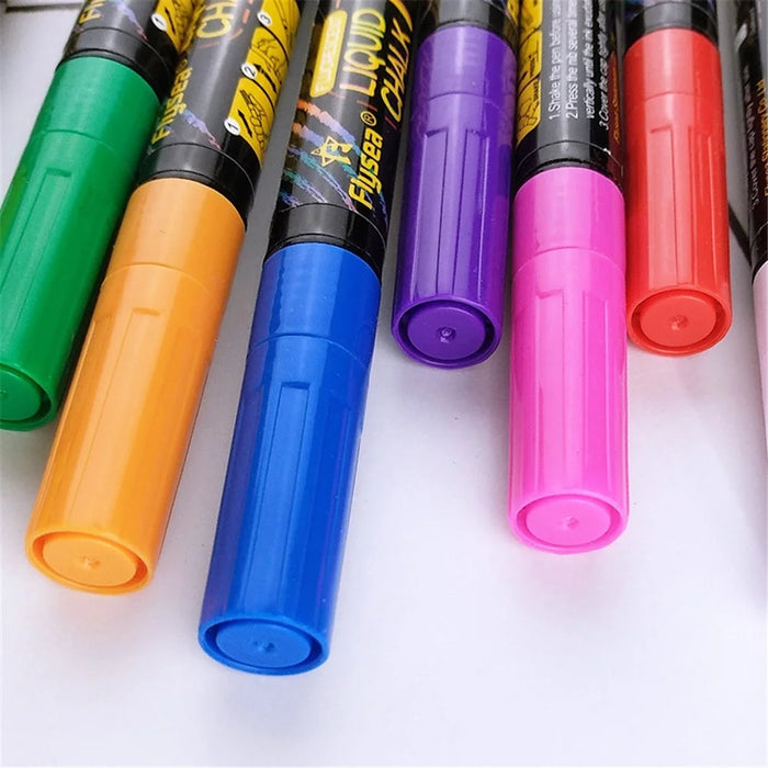 FLYSEA FS-63 8Pcs Paint Pens Set Liquid Chalk Markers Pens Fluorescent Pen 1mm Extra Fine Tip - 5