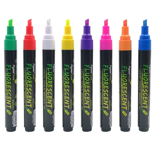 FLYSEA S368 8Pcs LED Light Board Pen Non-Toxic Neon Pens Whiteboard Markers 6mm Tip - 1