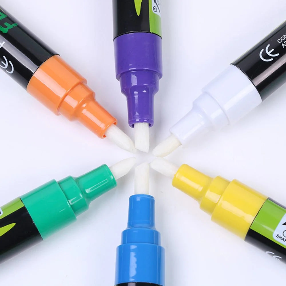 FLYSEA S368 8Pcs LED Light Board Pen Non-Toxic Neon Pens Whiteboard Markers 6mm Tip - 5