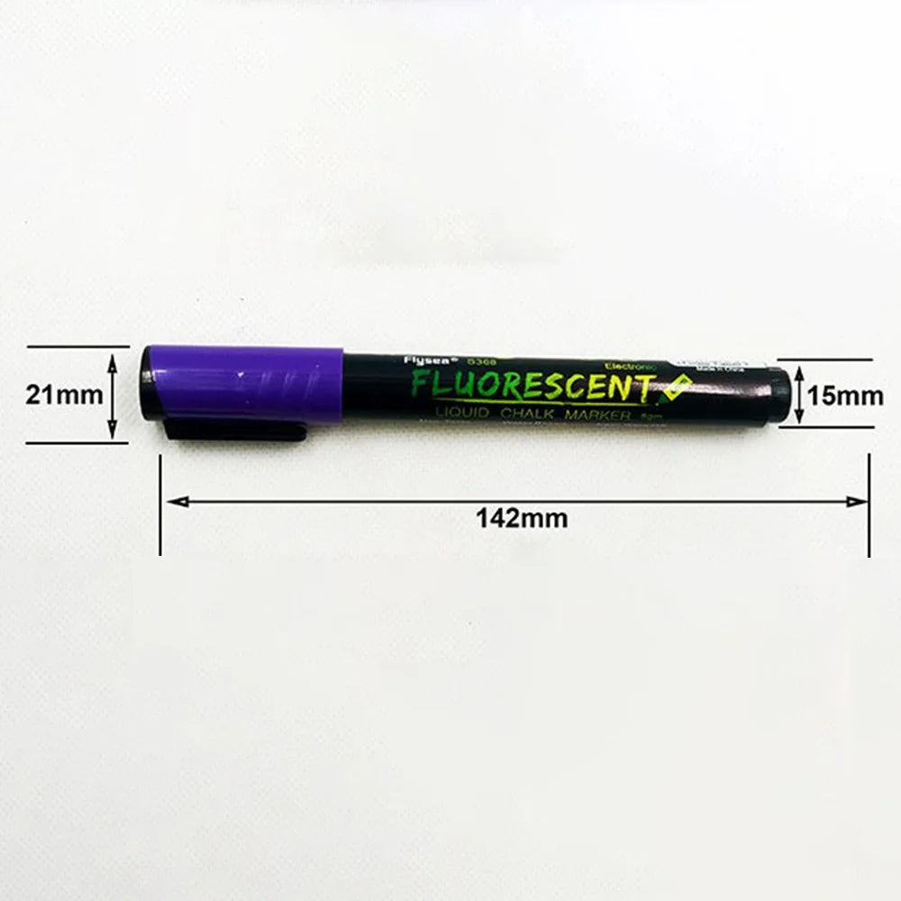 FLYSEA S368 8Pcs LED Light Board Pen Non-Toxic Neon Pens Whiteboard Markers 6mm Tip - 6