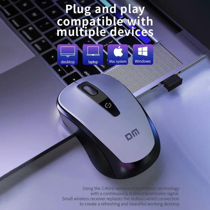 DM K8 2.4GHz Wireless Mouse Silent Optical Computer Mouse for Laptop PC - 4