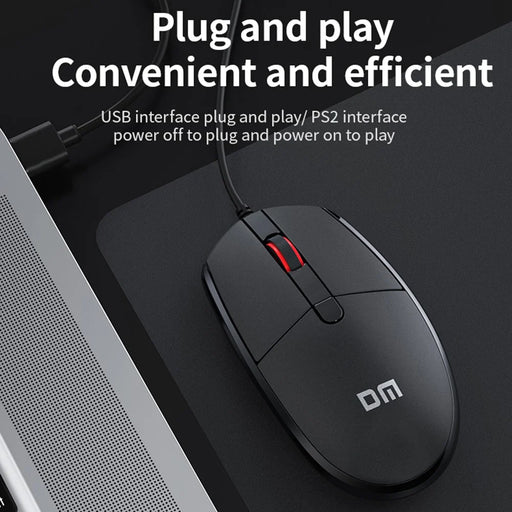 DM K3 Wired USB Cable Ergonomic Laptop Computer Mouse for Home and Office - 2