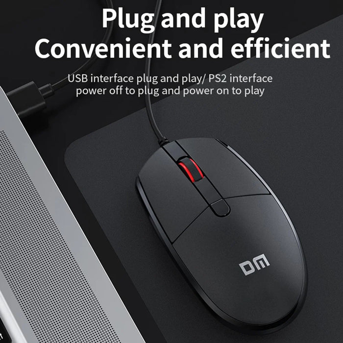 DM K3 Wired USB Cable Ergonomic Laptop Computer Mouse for Home and Office - 2