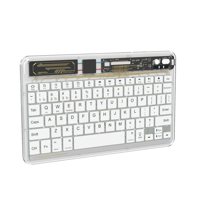 BENWIS OT-CKB-WH Crystal Keyboard Ultra Thin 78-key Bluetooth-compatible Keyboard with Backlit - White - 1