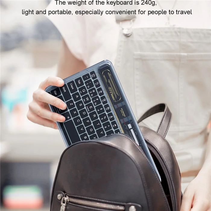BENWIS OT-CKB-WH Crystal Keyboard Ultra Thin 78-key Bluetooth-compatible Keyboard with Backlit - White - 4