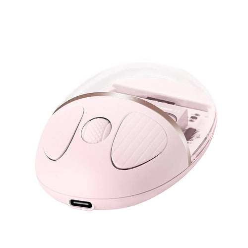 BENWIS OT-CMS-WH Crystal Mouse Silent Wireless Bluetooth-compatible / 2.4GHz Dual Mode Mice - Pink - 1