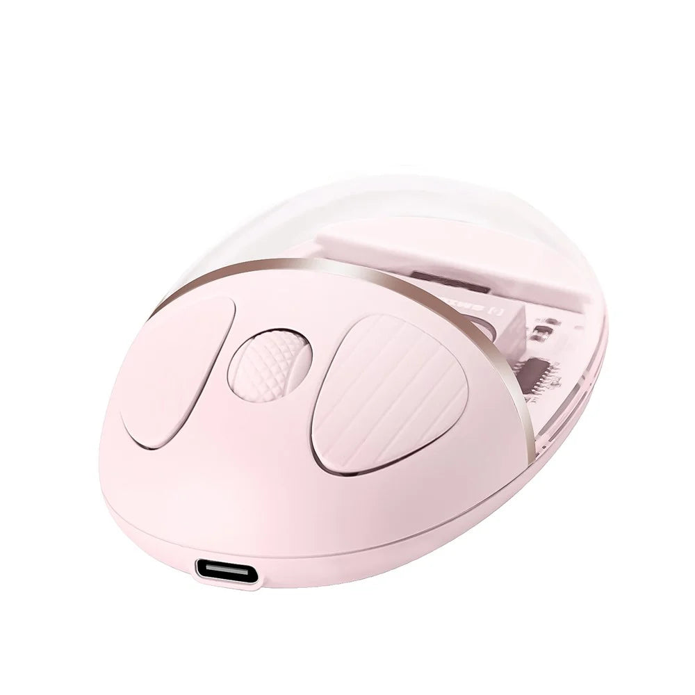 BENWIS OT-CMS-WH Crystal Mouse Silent Wireless Bluetooth-compatible / 2.4GHz Dual Mode Mice - Pink - 1