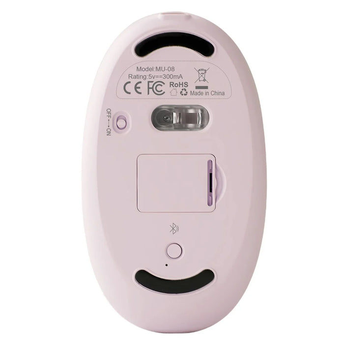 BENWIS OT-CMS-WH Crystal Mouse Silent Wireless Bluetooth-compatible / 2.4GHz Dual Mode Mice - Pink - 3