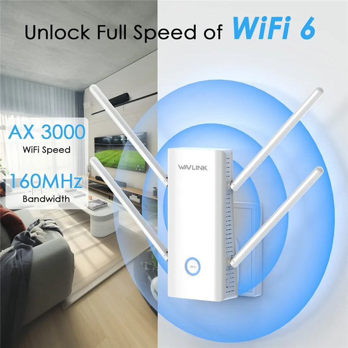 WAVLINK AX3000 2.4 / 5GHz WiFi6 Extender Repeater 1000Mbps WiFi Signal Booster Amplifier - US Plug - 3