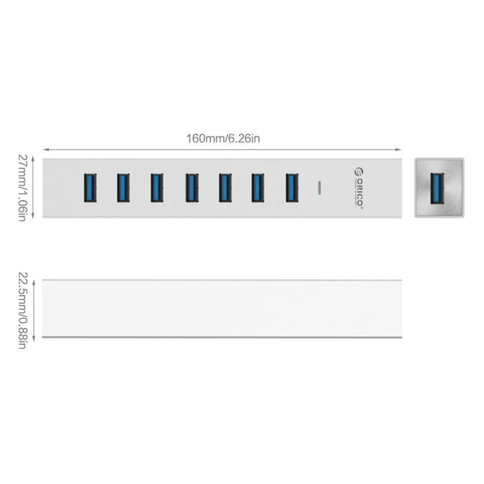 ORICO ASH7-U3 Aluminum Alloy 7 Port USB3.0 HUB - 4