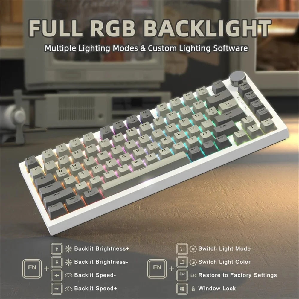 ATTACK SHARK K85 Type-C Wired Mechanical Keyboard Wired 82 Keys Magnetic Switch RGB Gaming Keyboard - Grey - 6