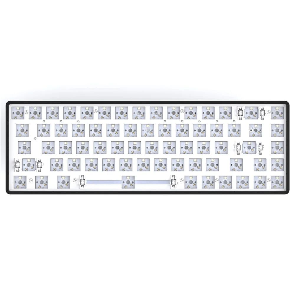 MAG68 Hot-Swappable Bluetooth+USB Wired+2.4G Wireless Mechanical Keyboard Kit with 68 Keys - Black - 1