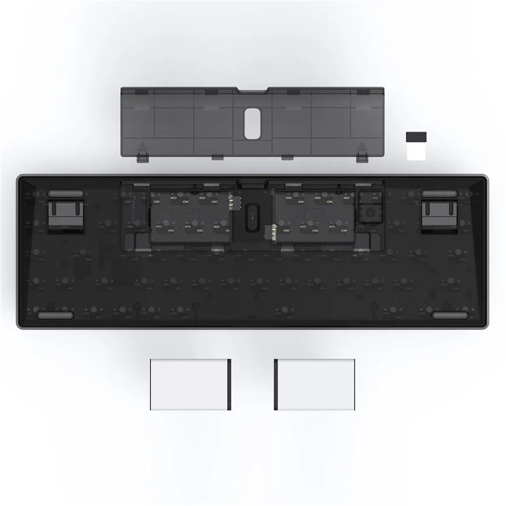 MAG68 Hot-Swappable Bluetooth+USB Wired+2.4G Wireless Mechanical Keyboard Kit with 68 Keys - Black - 3