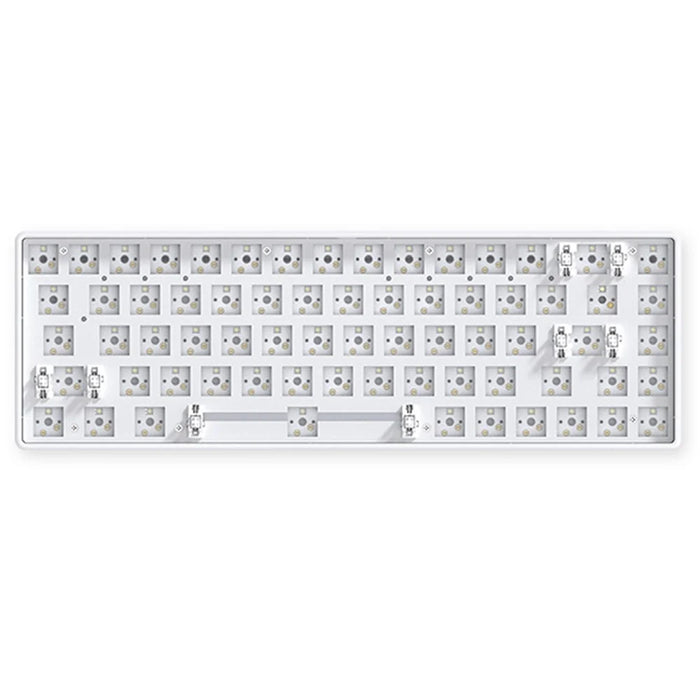 68-Key Hot Swappable Wireless+USB Wired+Bluetooth-compatible Mechanical Keyboard Kit - White - 1