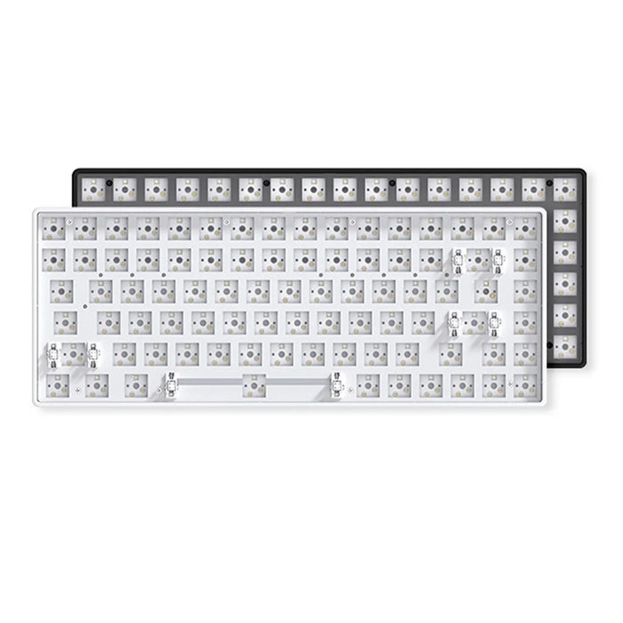 68-Key Hot Swappable Wireless+USB Wired+Bluetooth-compatible Mechanical Keyboard Kit - White - 2
