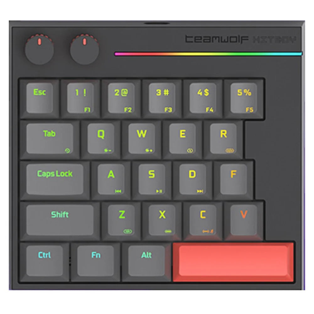 TEAM WOLF HK25 Magnetic Axis Mechanical Keyboard One-Handed Operation Gaming Keypad - Black - 1