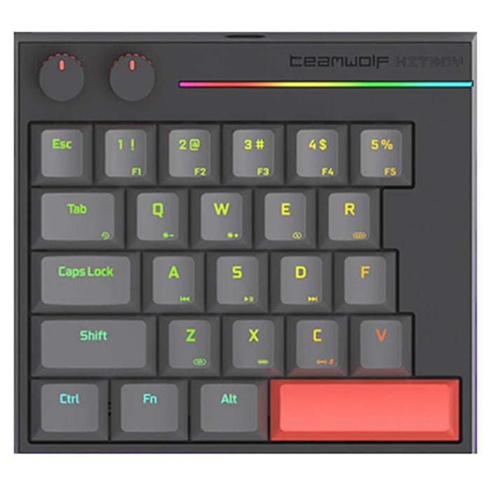 TEAM WOLF HK25 Magnetic Axis Mechanical Keyboard One-Handed Operation Gaming Keypad - Black - 1