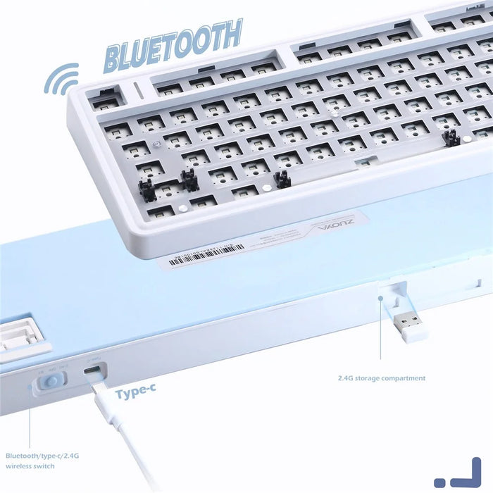 LS01 RGB Keyboard Kit Hot Swap Bluetooth+USB-C Wired+2.4G Wireless Mechanical Keyboard - 3