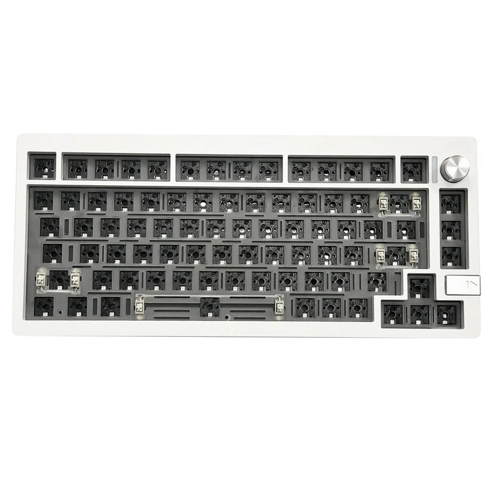 LMK81 RGB Backlight Wireless+USB Wired+Bluetooth-compatible Mechanical Keyboard Kit with Volume Knob - 1