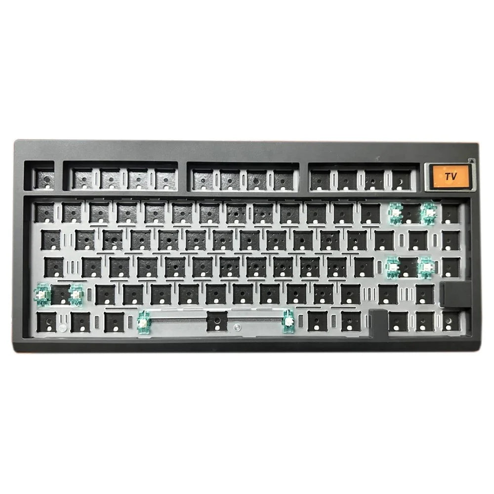 GMK81 RGB Backlight Hot Swappable Wireless+USB-C Wired+Bluetooth-compatible Mechanical Keyboard Kit - Black - 1