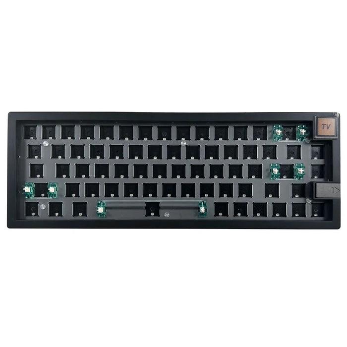 GMK67-S Hot Swappable Wireless+Wired+Bluetooth-compatible Keyboard Kit with Screen, RGB Backlight - Black - 1