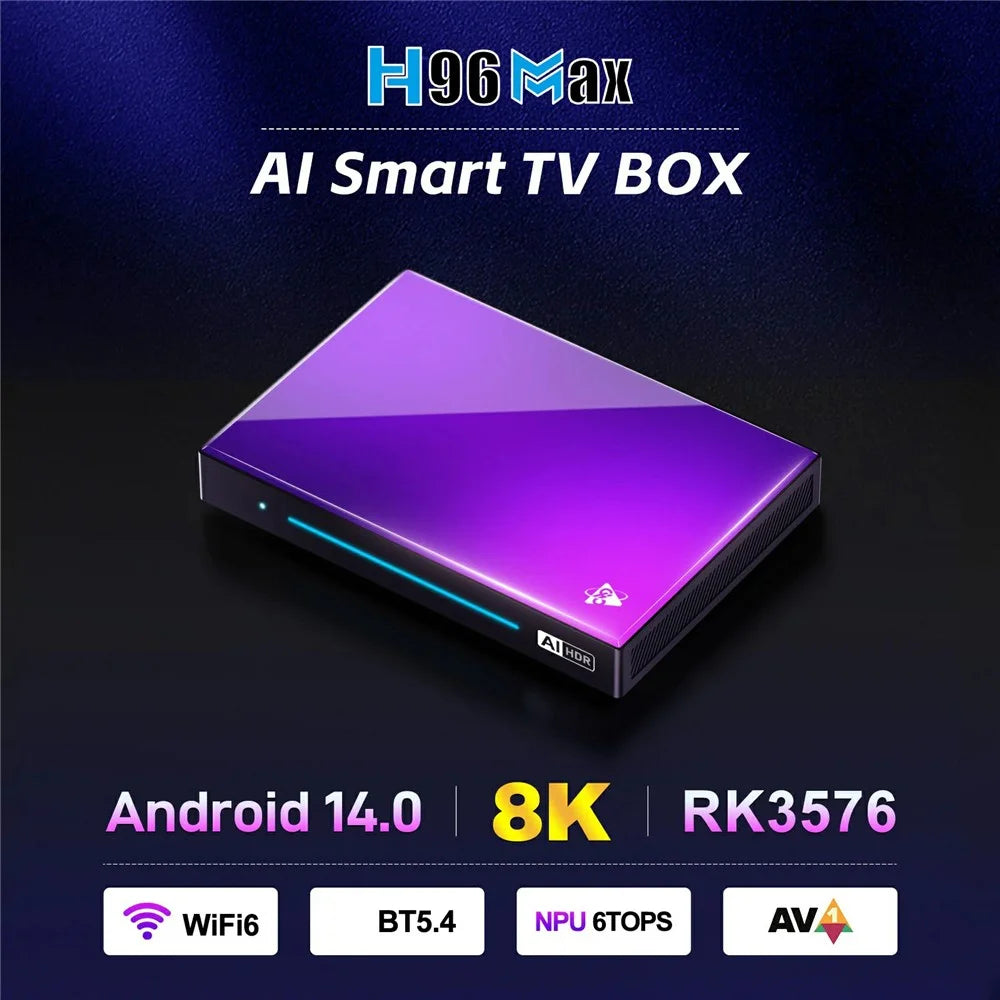 H96 Max M9 Set Top Box Android 14.0 4GB RAM 32GB ROM WiFi6 1000M LAN BT5.4 TV Box - US Plug - 4