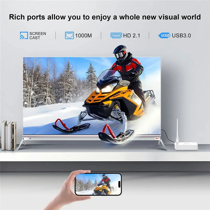 H96 Max M12 8K Ultra HD Android TV Box 8GB RAM 128GB ROM WiFi6 BT5.4 Media Player - US Plug - 4