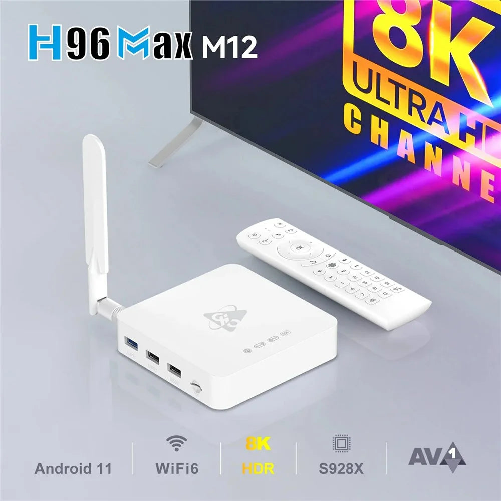H96 Max M12 8K Ultra HD Android TV Box 4GB RAM 32GB ROM WiFi6 BT5.4 Media Player - US Plug - 5