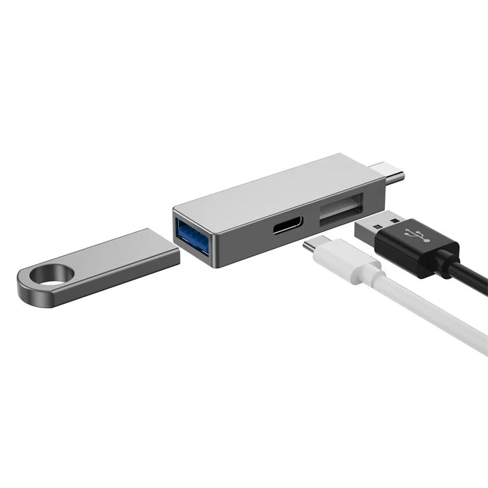 WIWU Alpha T02 Pro Type-C Male to PD USB-C + Dual USB Female Adapter 3-In-1 Converter - 6