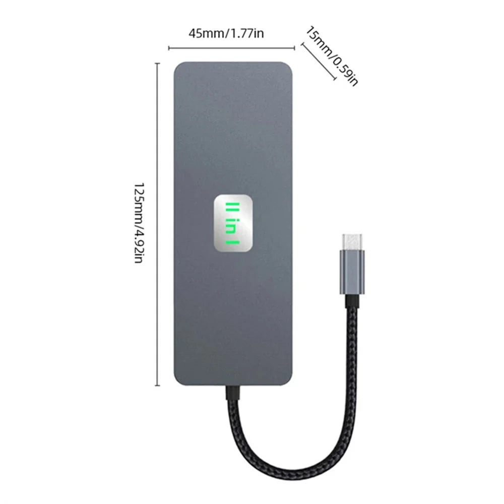 2309 Type-C to 11-Port USB Hub 4K 60Hz HD Screen Mirroring Gigabit Ethernet Adapter Laptop Tablet Docking Station - 6