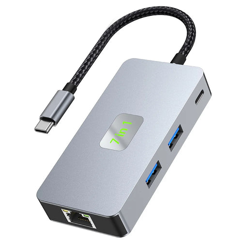 2402 Multi-Port Type-C Hub Adapter to 2xUSB 3.2+HD+2xCard Reader+PD 100W+RJ45 2.5Gbps Ethernet - 1