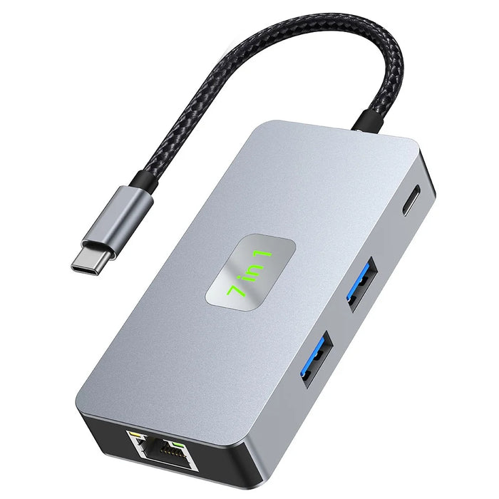 2402 Multi-Port Type-C Hub Adapter to 2xUSB 3.2+HD+2xCard Reader+PD 100W+RJ45 2.5Gbps Ethernet - 1