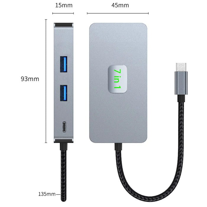 2402 Multi-Port Type-C Hub Adapter to 2xUSB 3.2+HD+2xCard Reader+PD 100W+RJ45 2.5Gbps Ethernet - 5