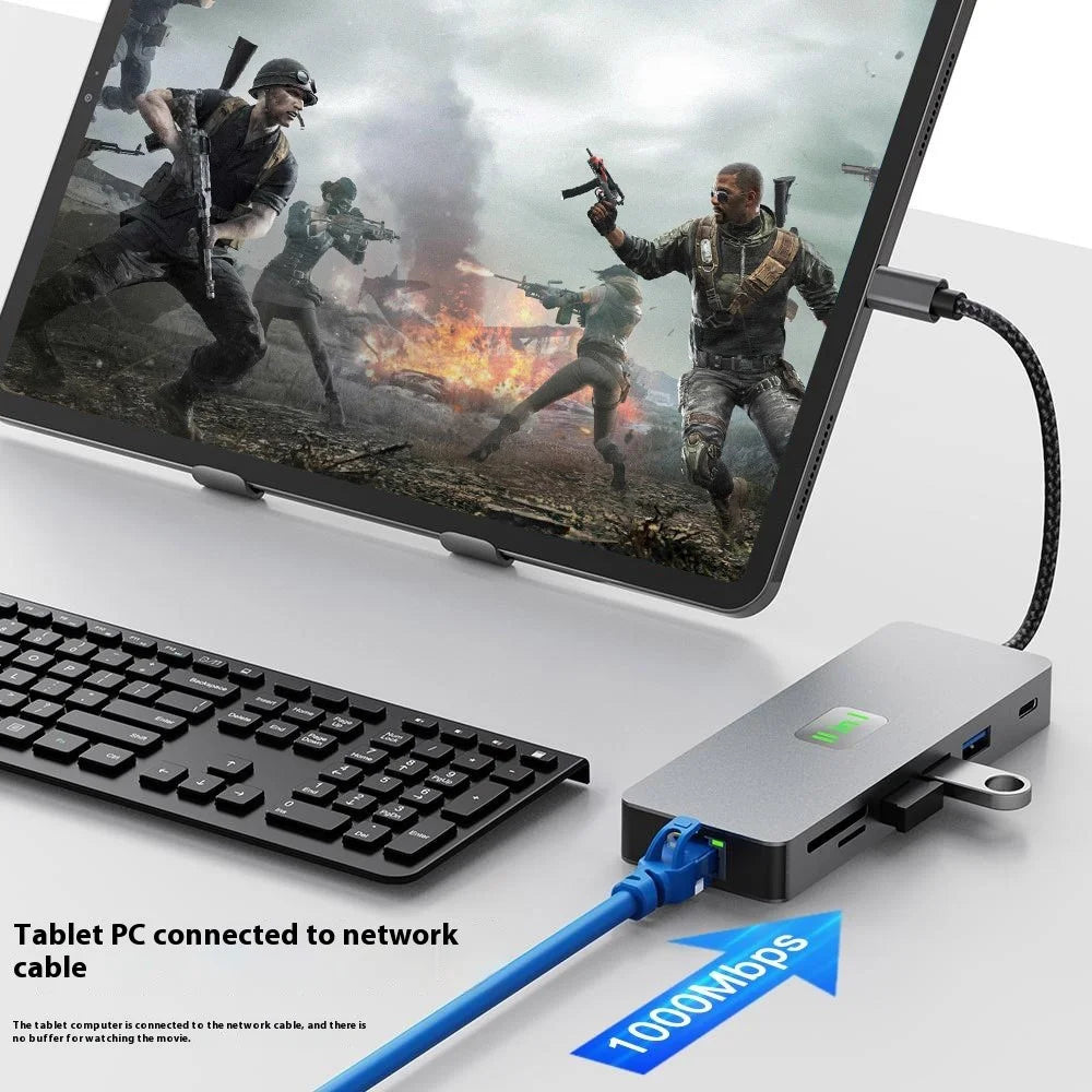 2411 Type-C Hub with 3xUSB 3.0+HD+VGA+2xCard Reader+PD 100W+RJ45 Ethernet+3.5mm AUX+USB-C - 6